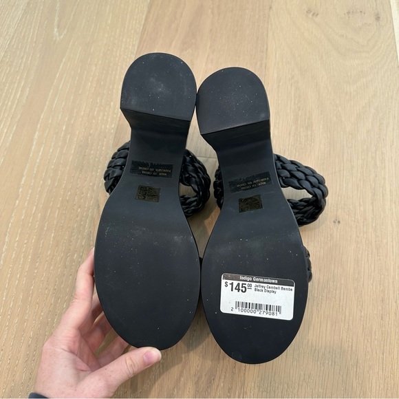 Jeffery Campbell Bamba Braided Platform Heels Black Womens Size 8 Chunky Sandals - Picture 12 of 15